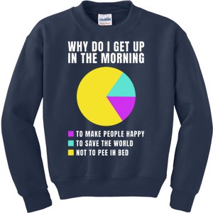 Why Do I Get Up In The Morning Funny I Have To Pee Kids Sweatshirt