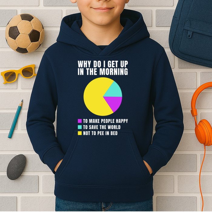 Why Do I Get Up In The Morning Funny I Have To Pee Kids Hoodie