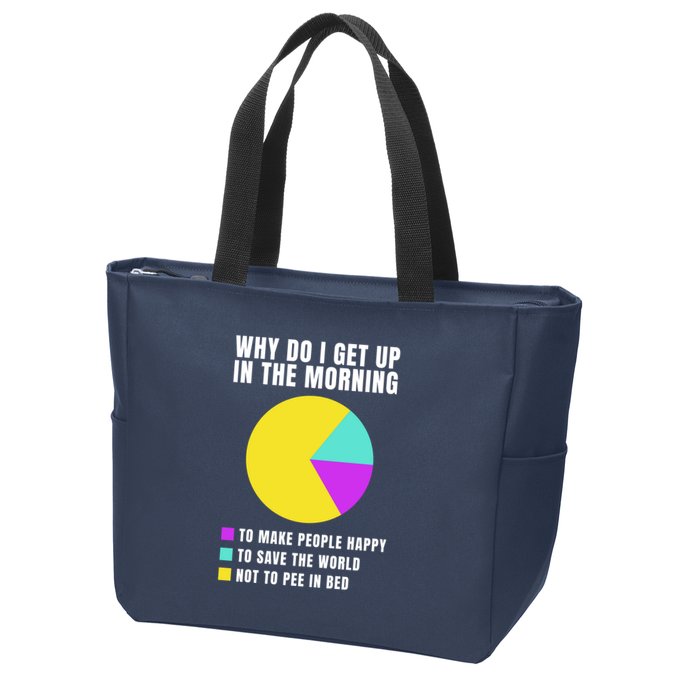 Why Do I Get Up In The Morning Funny I Have To Pee Zip Tote Bag