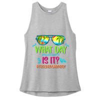 What Day Is It Teacher On Break Summer Vibes Funny Teacher Ladies PosiCharge Tri-Blend Wicking Tank
