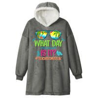 What Day Is It Teacher On Break Summer Vibes Funny Teacher Hooded Wearable Blanket