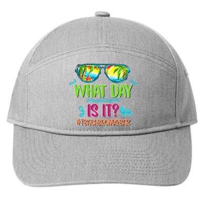 What Day Is It Teacher On Break Summer Vibes Funny Teacher 7-Panel Snapback Hat