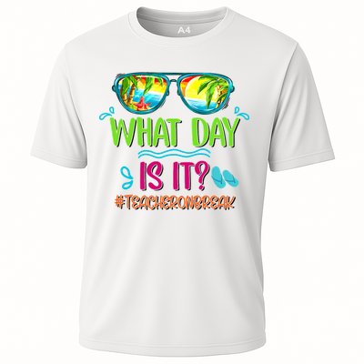 What Day Is It Teacher On Break Summer Vibes Funny Teacher Performance Shirt