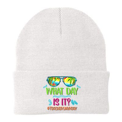What Day Is It Teacher On Break Summer Vibes Funny Teacher Beanie