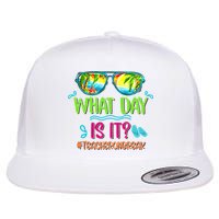 What Day Is It Teacher On Break Summer Vibes Funny Teacher Flatbill Hat