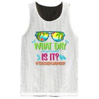 What Day Is It Teacher On Break Summer Vibes Funny Teacher Mesh Reversible Basketball Jersey Tank