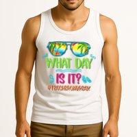 What Day Is It Teacher On Break Summer Vibes Funny Teacher Tank Top