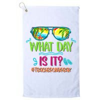 What Day Is It Teacher On Break Summer Vibes Funny Teacher Golf Towel