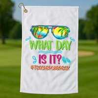 What Day Is It Teacher On Break Summer Vibes Funny Teacher Golf Towel