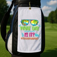 What Day Is It Teacher On Break Summer Vibes Funny Teacher Golf Towel