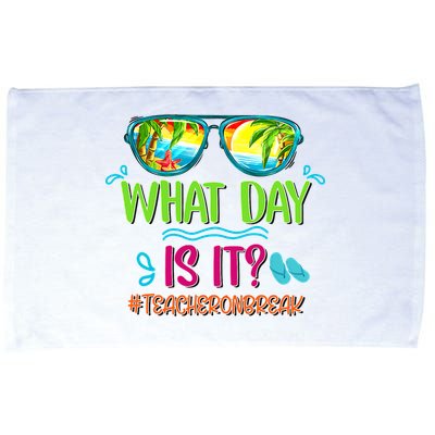 What Day Is It Teacher On Break Summer Vibes Funny Teacher Microfiber Hand Towel