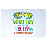 What Day Is It Teacher On Break Summer Vibes Funny Teacher Microfiber Hand Towel