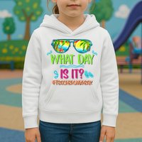 What Day Is It Teacher On Break Summer Vibes Funny Teacher Kids Hoodie