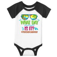 What Day Is It Teacher On Break Summer Vibes Funny Teacher Infant Baby Jersey Bodysuit