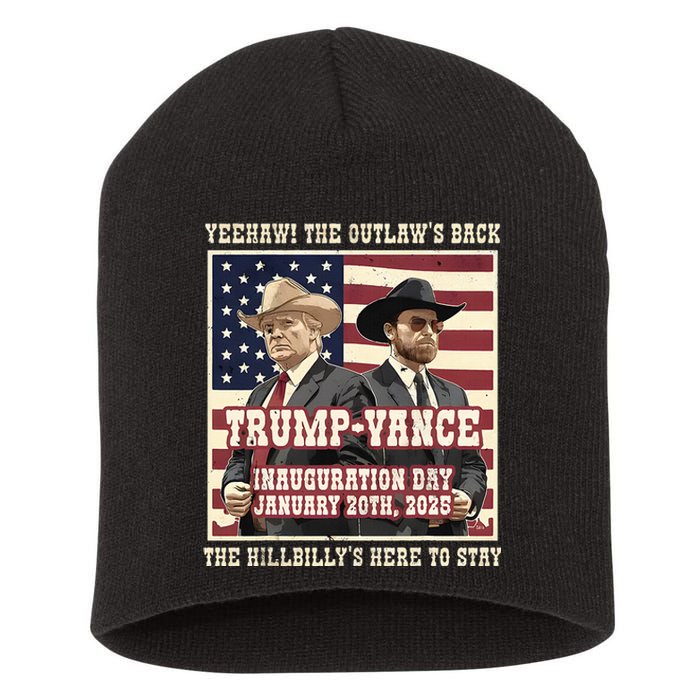 We Did It The Outlaw And The Hillbilly Trump Vance Victory Short Acrylic Beanie