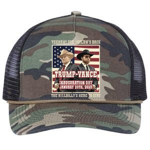 We Did It The Outlaw And The Hillbilly Trump Vance Victory Retro Rope Trucker Hat Cap