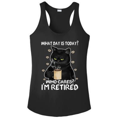 What Day Is Today? Who Cares? I'm Retired Cat Lover Gift Ladies PosiCharge Competitor Racerback Tank