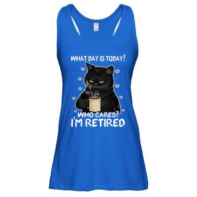 What Day Is Today? Who Cares? I'm Retired Cat Lover Gift Ladies Essential Flowy Tank