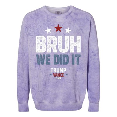 We Did It We Won Trump Vance Colorblast Crewneck Sweatshirt