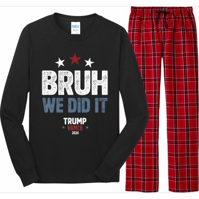 We Did It We Won Trump Vance Long Sleeve Pajama Set