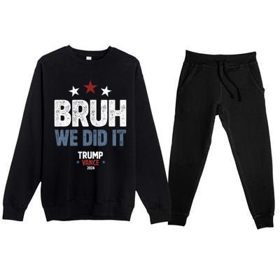 We Did It We Won Trump Vance Premium Crewneck Sweatsuit Set