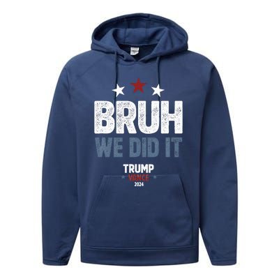 We Did It We Won Trump Vance Performance Fleece Hoodie