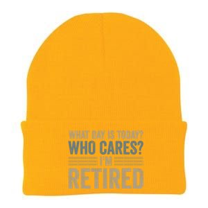 What Day Is Today Who Cares Im Retired Knit Cap Winter Beanie