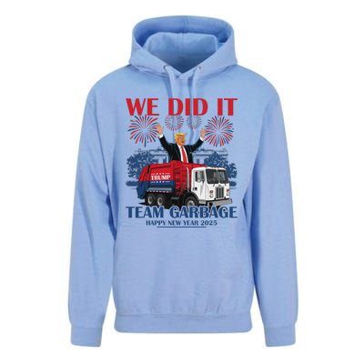 We Did It Team Garbage Trump 2025 Happy New Year Patriotic Unisex Surf Hoodie