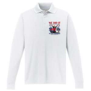 We Did It Team Garbage Trump 2025 Happy New Year Patriotic Performance Long Sleeve Polo