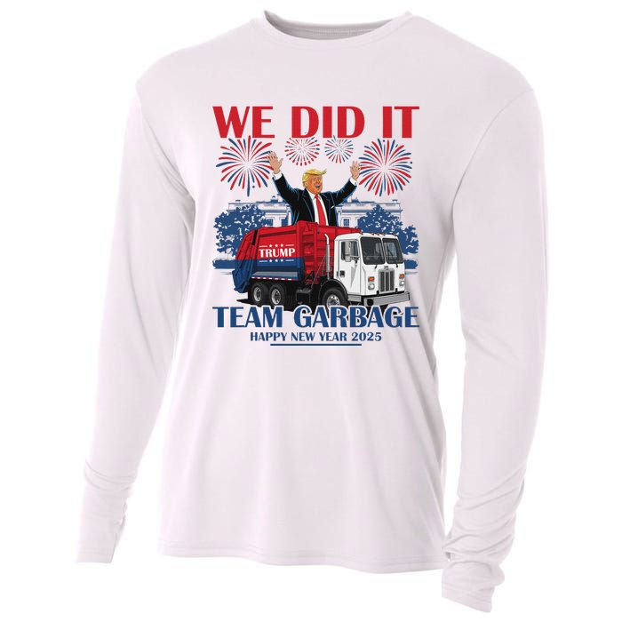 We Did It Team Garbage Trump 2025 Happy New Year Patriotic Cooling Performance Long Sleeve Crew