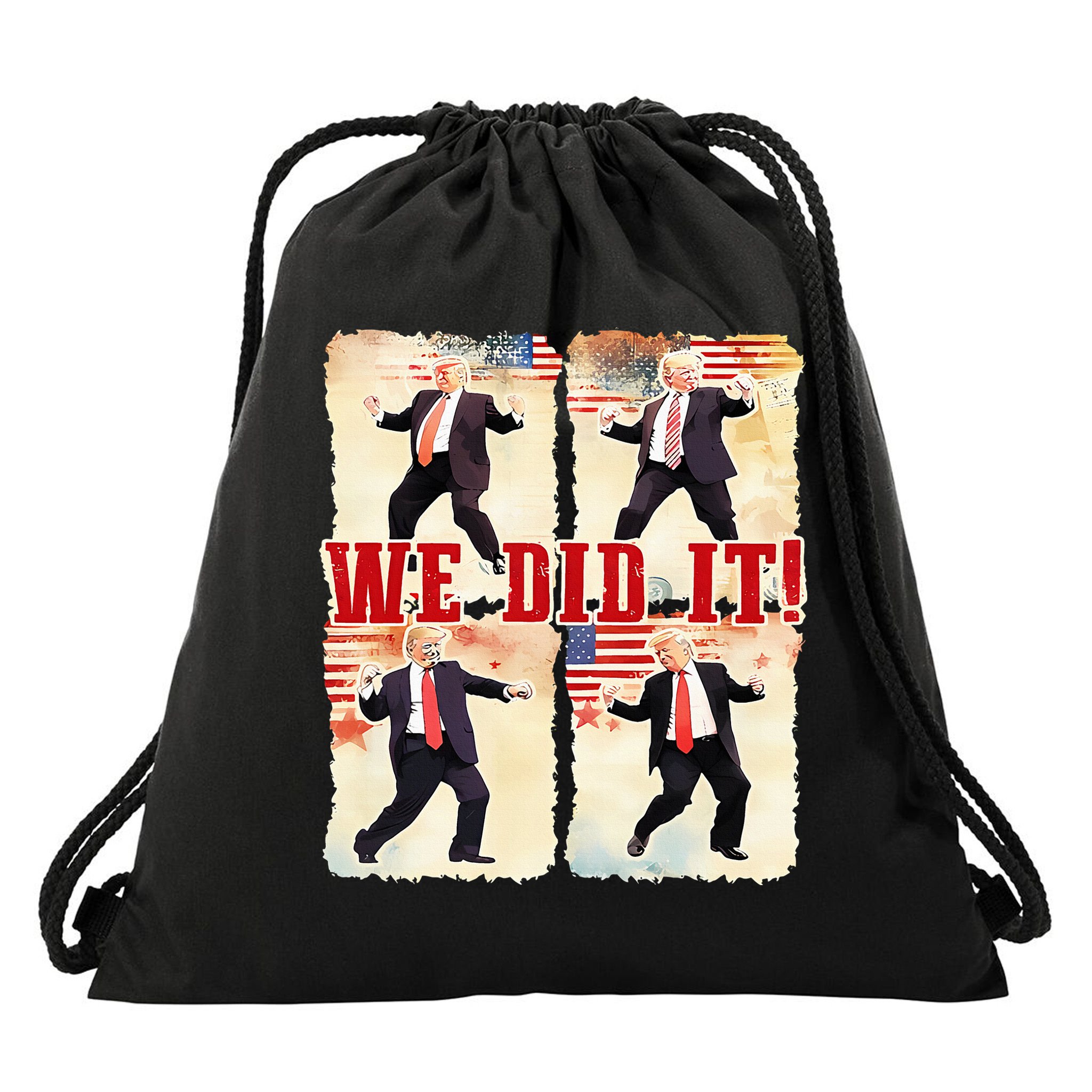 We Did It Trump Dancing Trump Inauguration Day 2025 47th Drawstring Bag