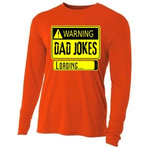 Warning Dad Jokes Loading Funny Dad Gift Cooling Performance Long Sleeve Crew