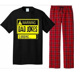 Warning Dad Jokes Loading Funny Dad Gift Pajama Set