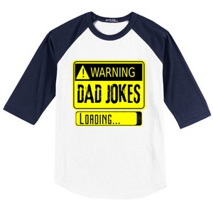 Warning Dad Jokes Loading Funny Dad Gift Baseball Sleeve Shirt