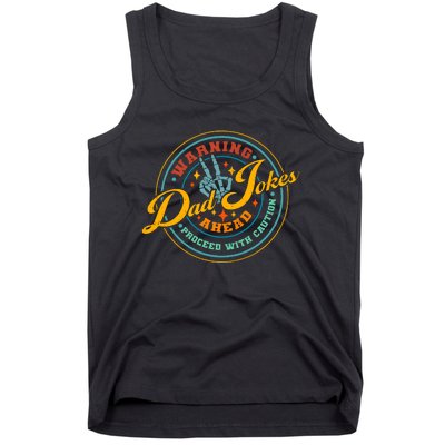 Warning Dad Jokes Ahead Proceed With Caution Tank Top