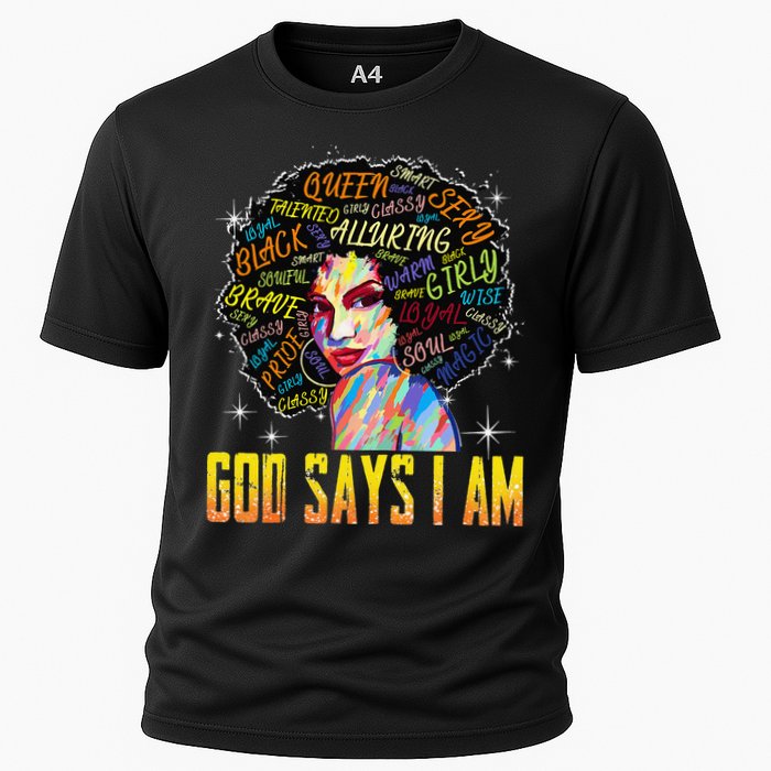 Wo Distressed Juneteenth Black History Awesome God Says I Am Cooling Performance Crew T-Shirt