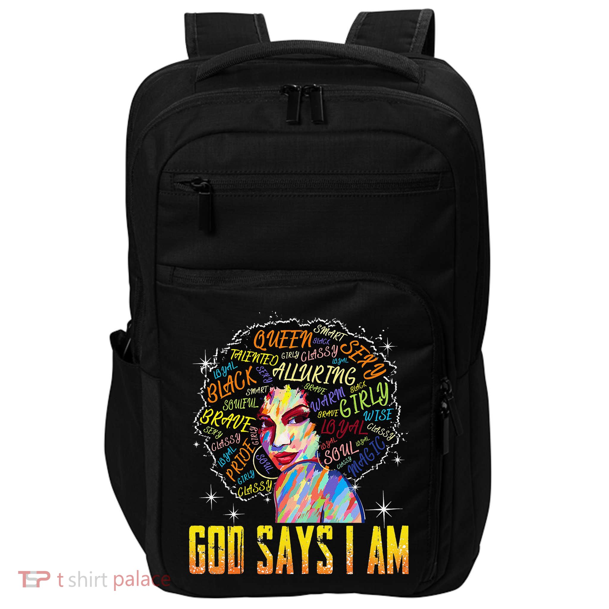 Wo Distressed Juneteenth Black History Awesome God Says I Am Impact Tech Backpack