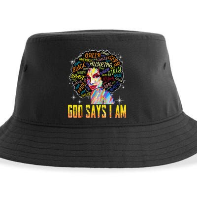 Wo Distressed Juneteenth Black History Awesome God Says I Am Sustainable Bucket Hat