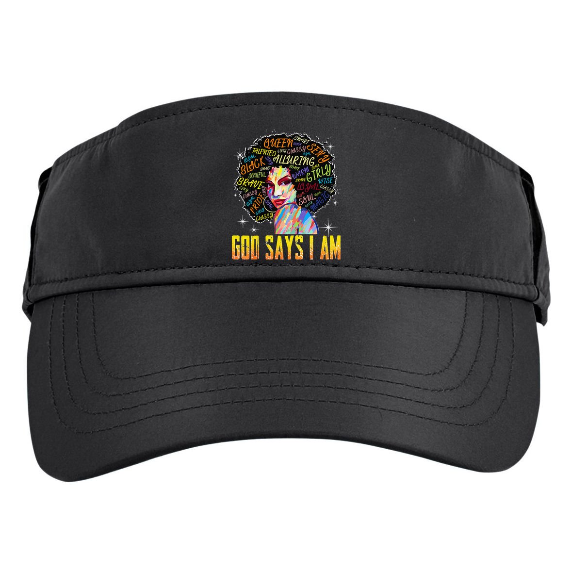 Wo Distressed Juneteenth Black History Awesome God Says I Am Adult Drive Performance Visor