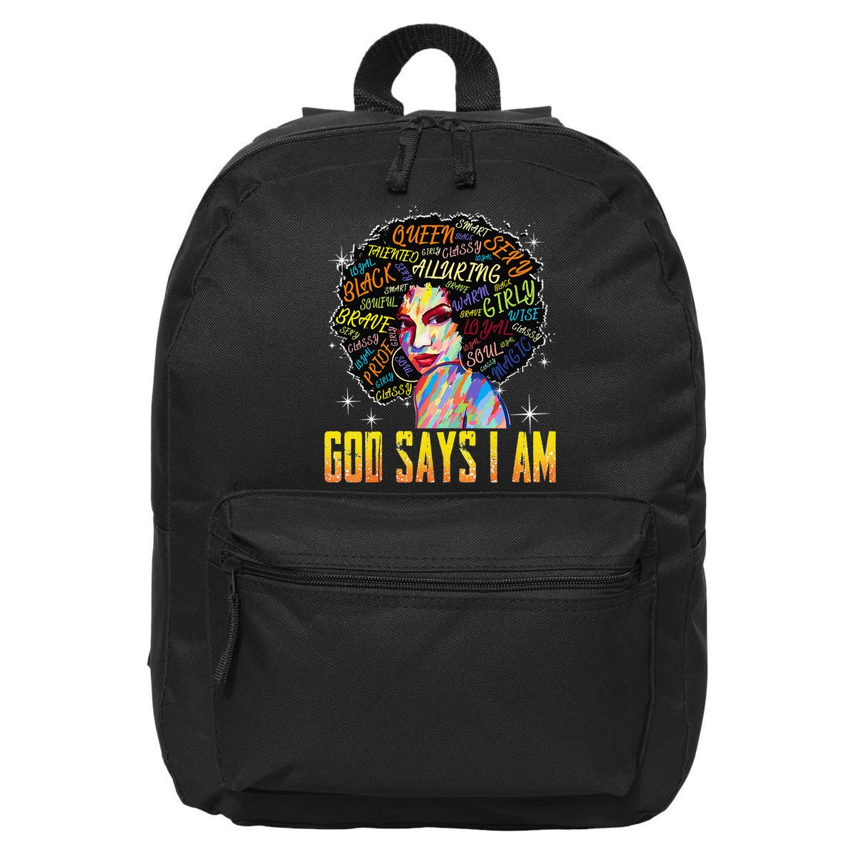 Wo Distressed Juneteenth Black History Awesome God Says I Am 16 in Basic Backpack