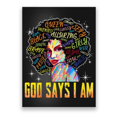 Wo Distressed Juneteenth Black History Awesome God Says I Am Poster
