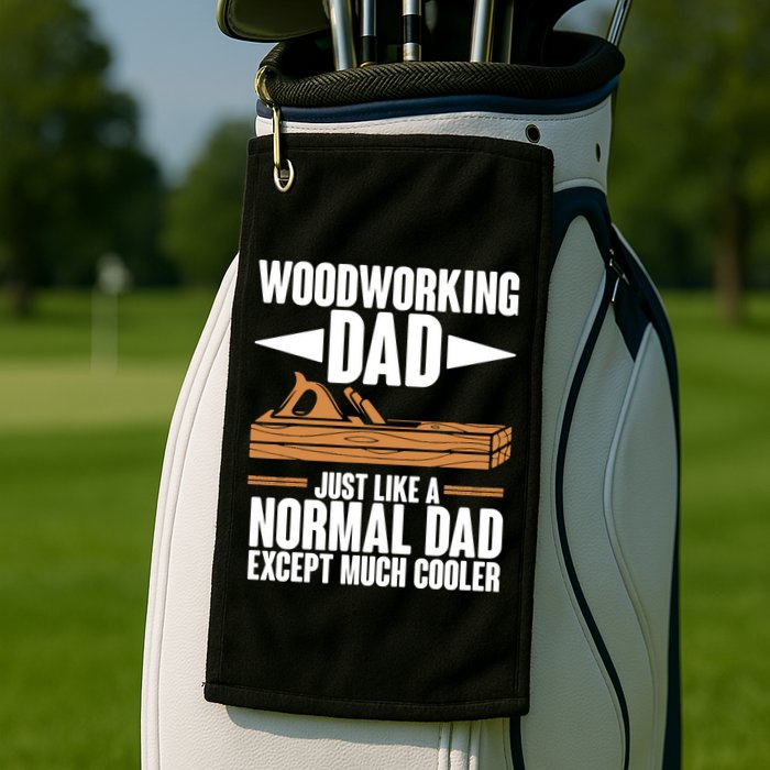 Woodworking Dad Just Like A Normal Dad Except Much Cooler Golf Towel