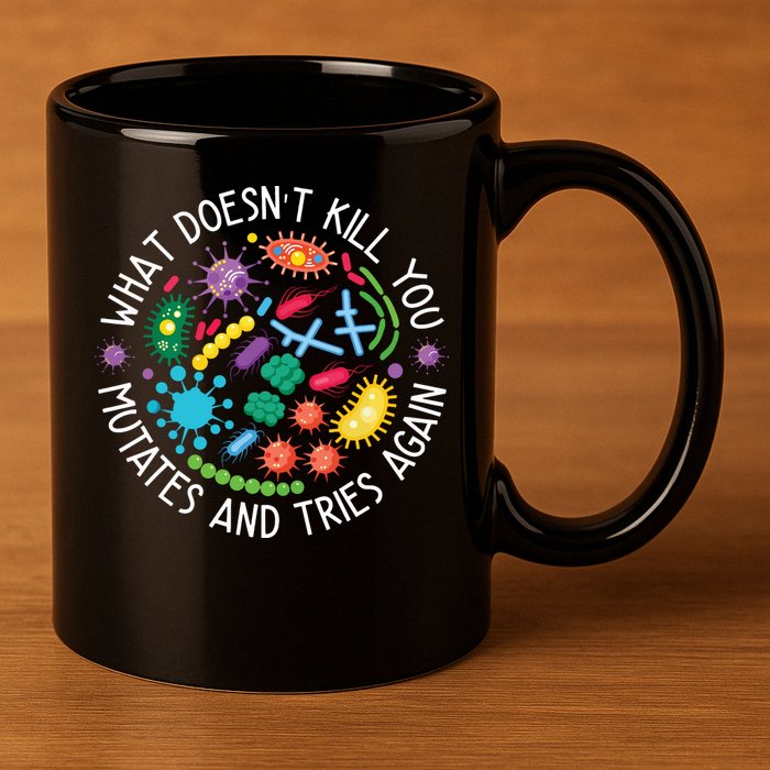 What Doesnt Kill You Mutates And Tries Again Funny Biology 11oz C Handle Ceramic Mug