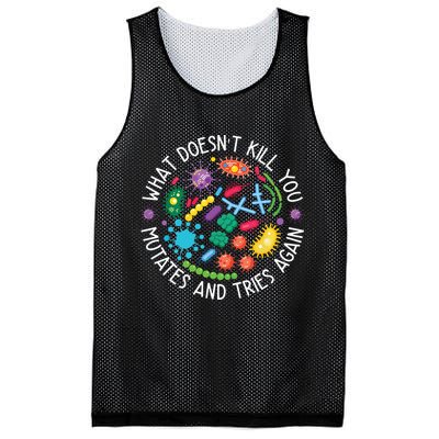 What Doesnt Kill You Mutates And Tries Again Funny Biology Mesh Reversible Basketball Jersey Tank