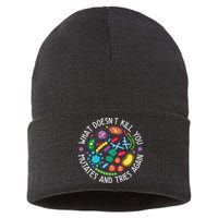 What Doesnt Kill You Mutates And Tries Again Funny Biology Sustainable Knit Beanie