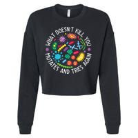 What Doesnt Kill You Mutates And Tries Again Funny Biology Cropped Pullover Crew