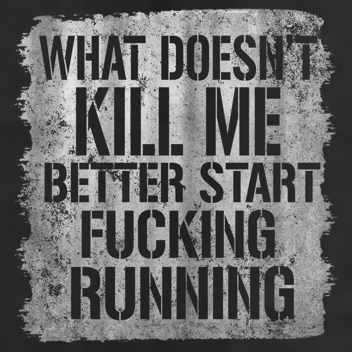 What Doesn't Kill Me Better Start Fucking Running 7 Panel Mesh Trucker Snapback Hat