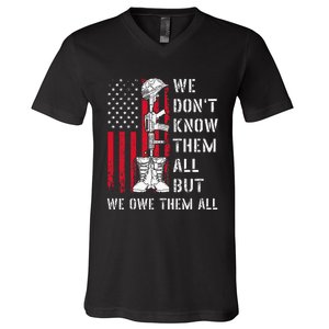 We DonT Know Them All But We Owe Them All Veterans Day Flag V-Neck T-Shirt