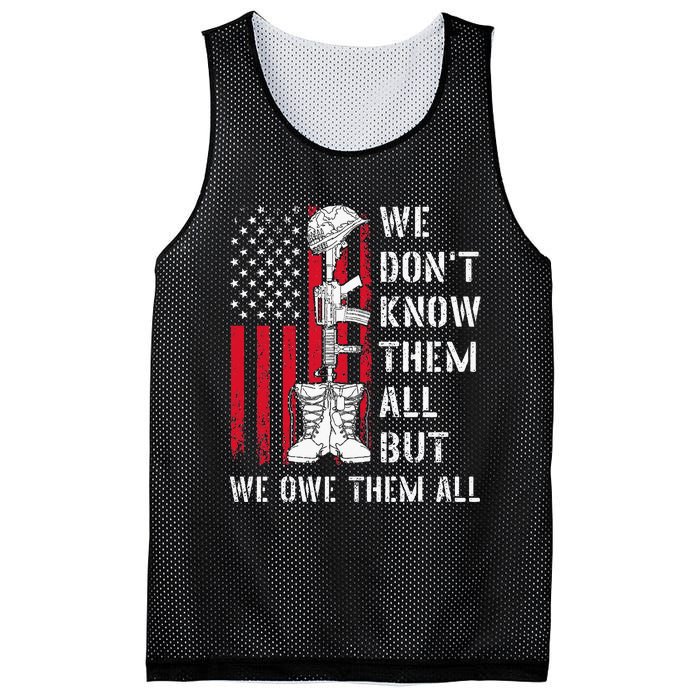 We DonT Know Them All But We Owe Them All Veterans Day Flag Mesh Reversible Basketball Jersey Tank