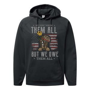 We DonT Know Them All But We Owe Them All Memorial Day Performance Fleece Hoodie